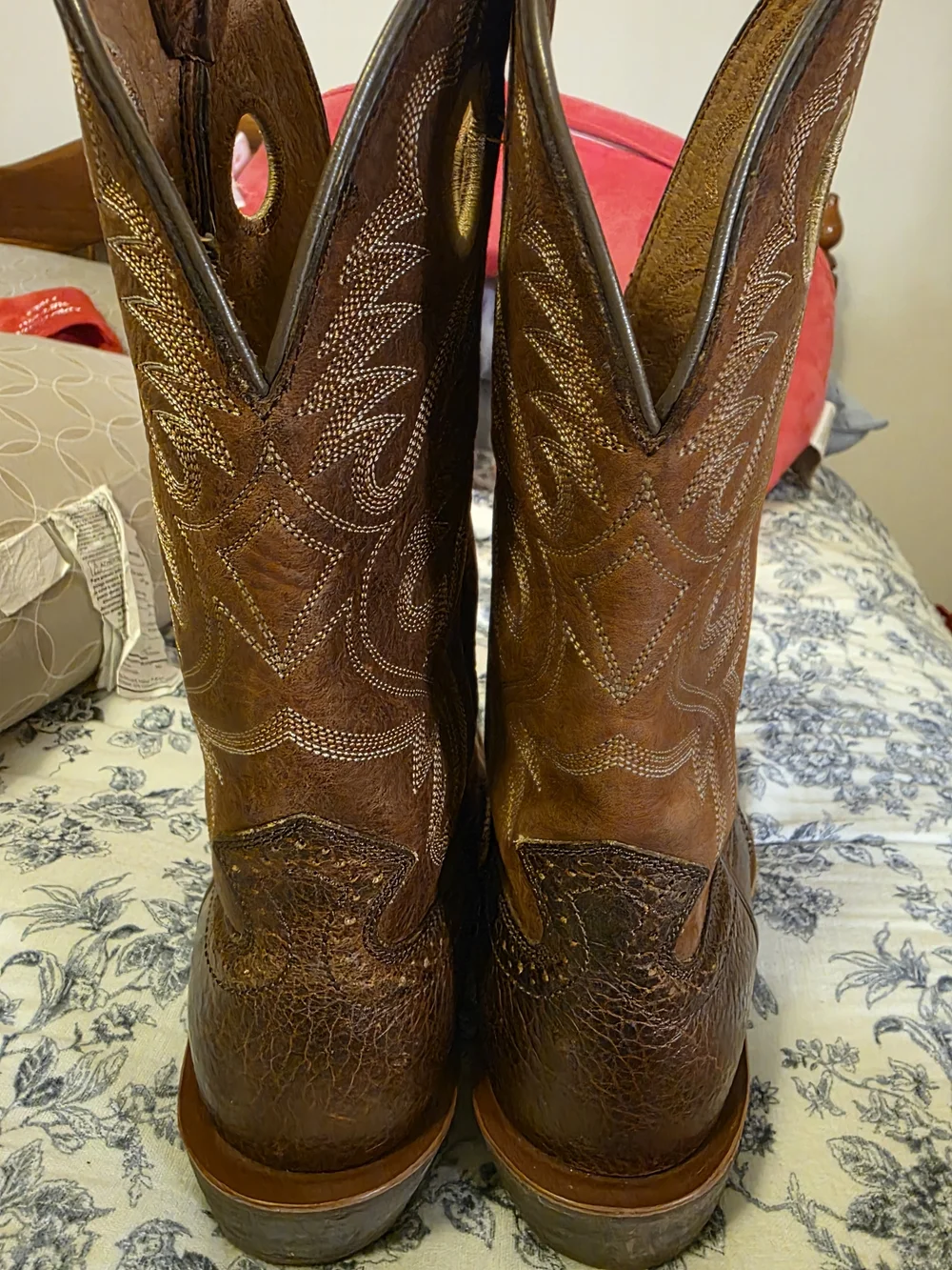 Ariat Brown Leather Western Pull-On Boots Men's 9.5D